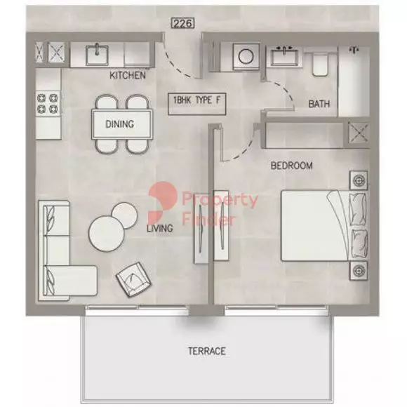 Oxford Terraces By Iman Developers Type F, 1 bed