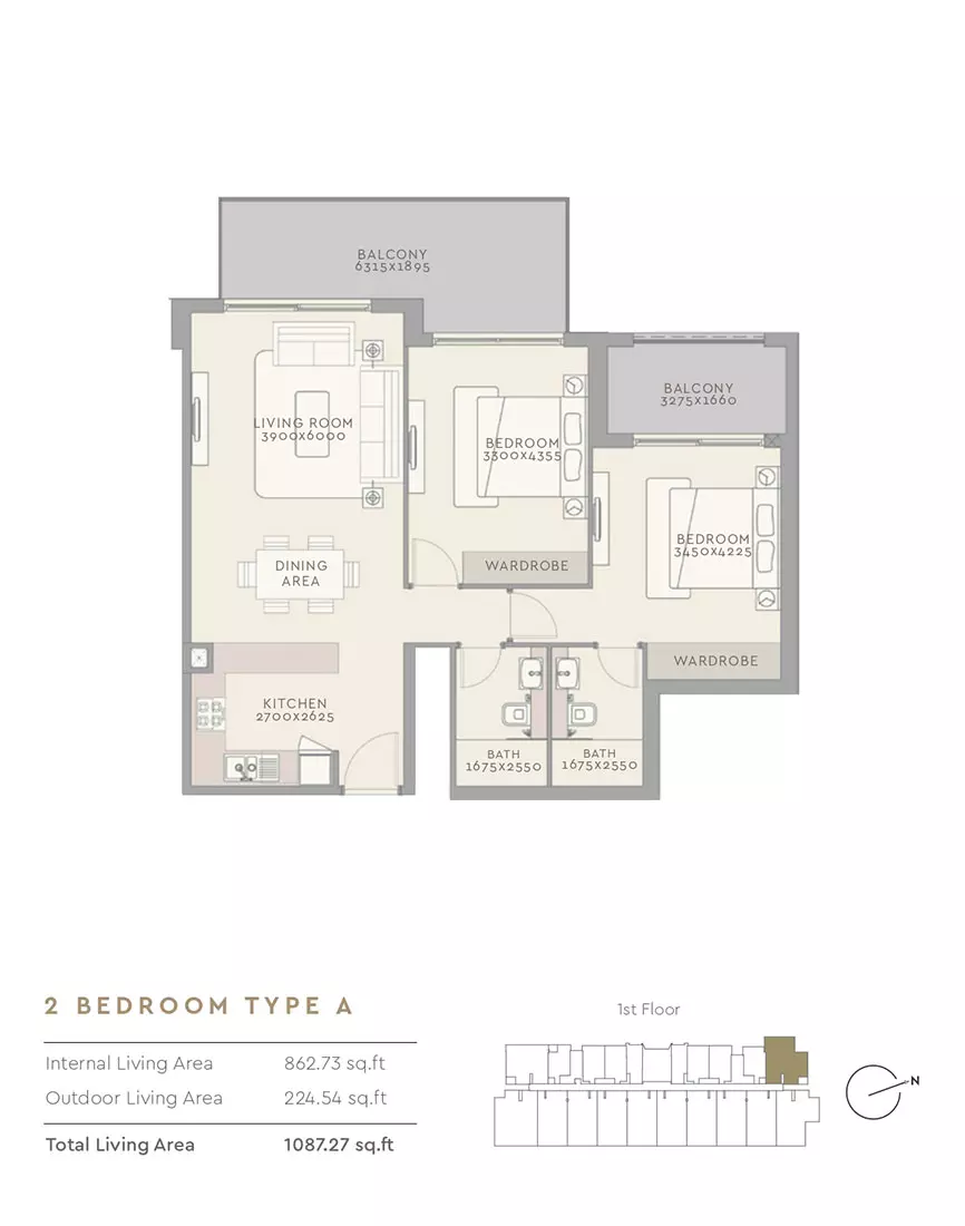 The Haven Type A, 2 beds