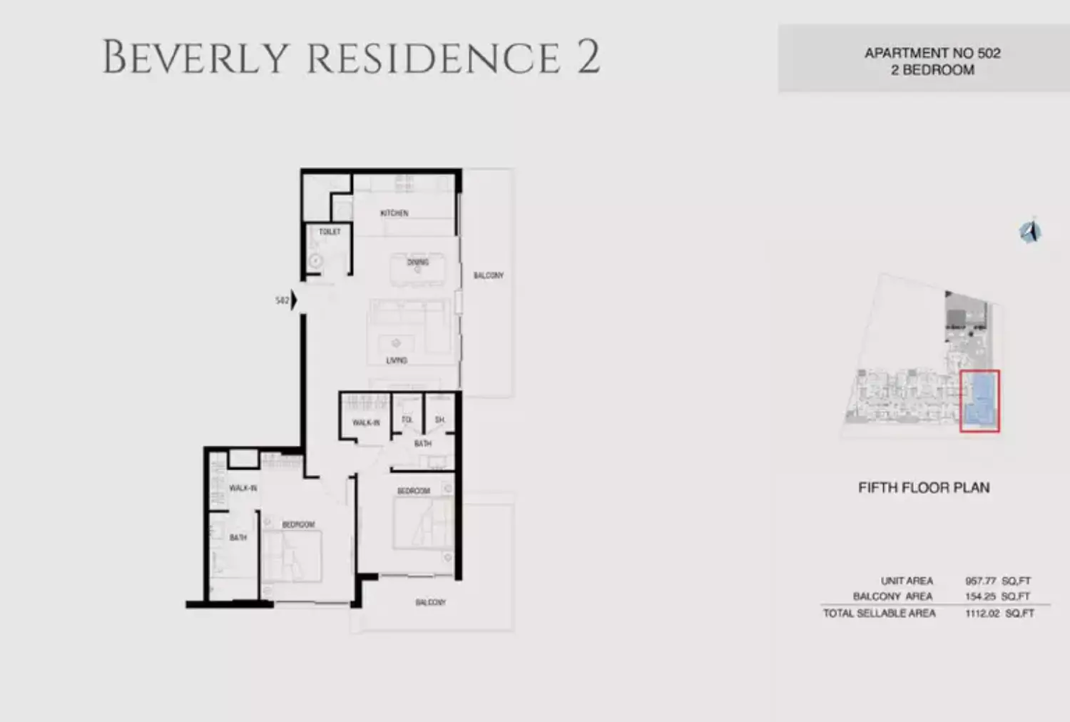 Beverly Residence Phase 2 By HMB Type 2, 2 beds