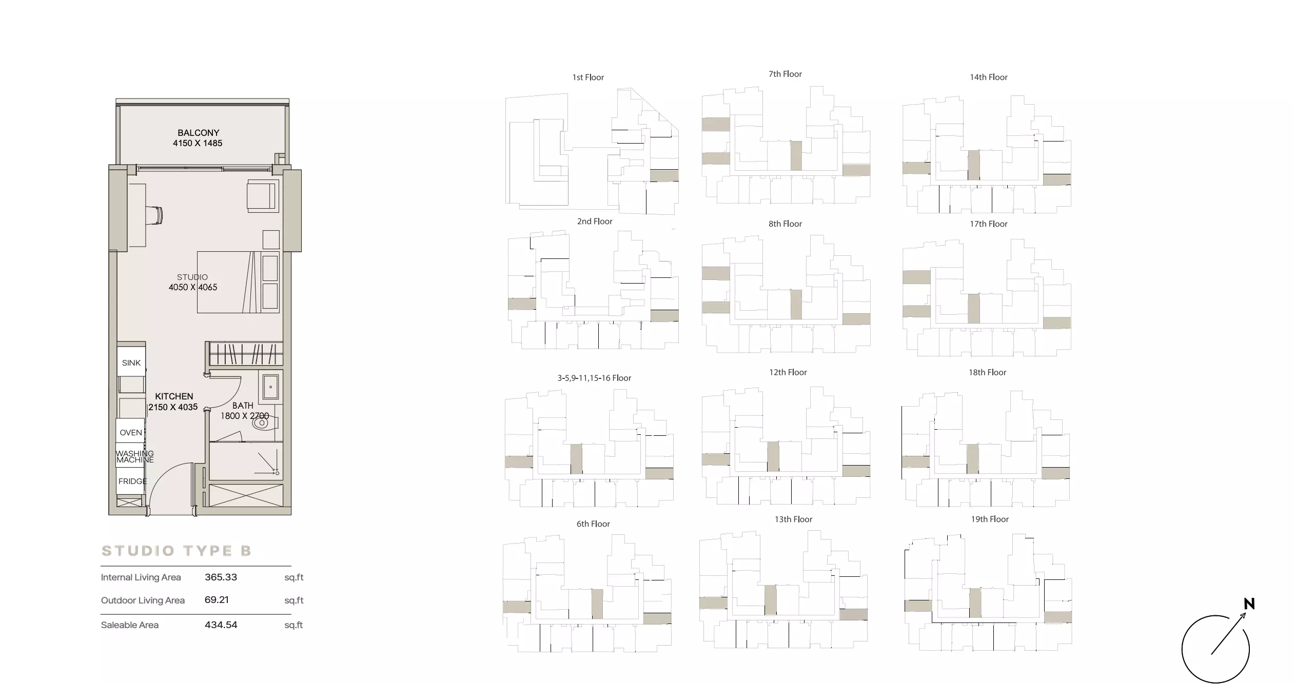 Nirvana Residence Type B, studio
