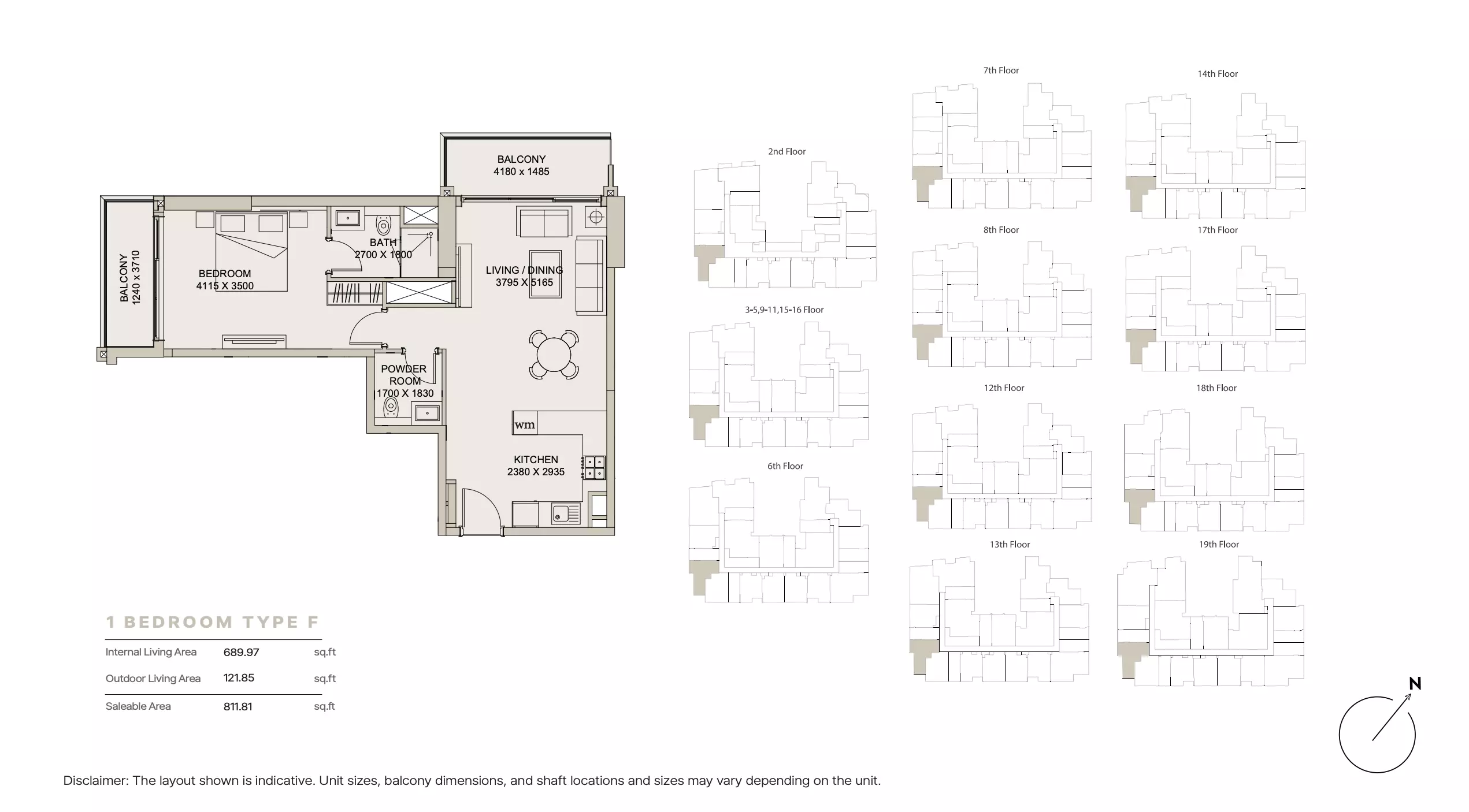 Nirvana Residence Type F, 1 bed