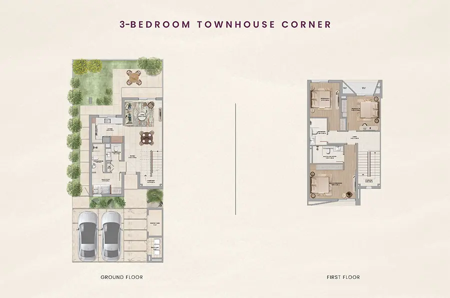 Al Ghadeer Parks Type 1, 3 beds