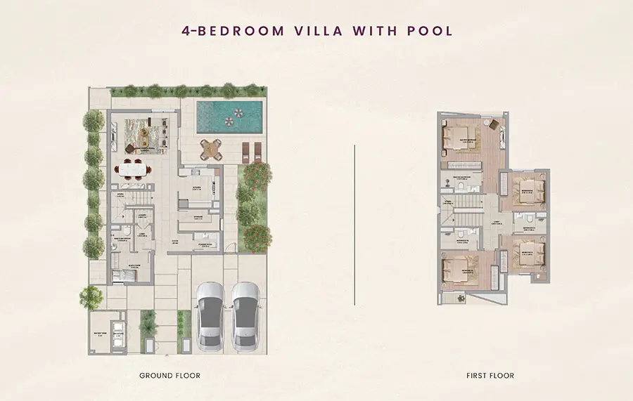 Al Ghadeer Parks Type 1, 4 beds