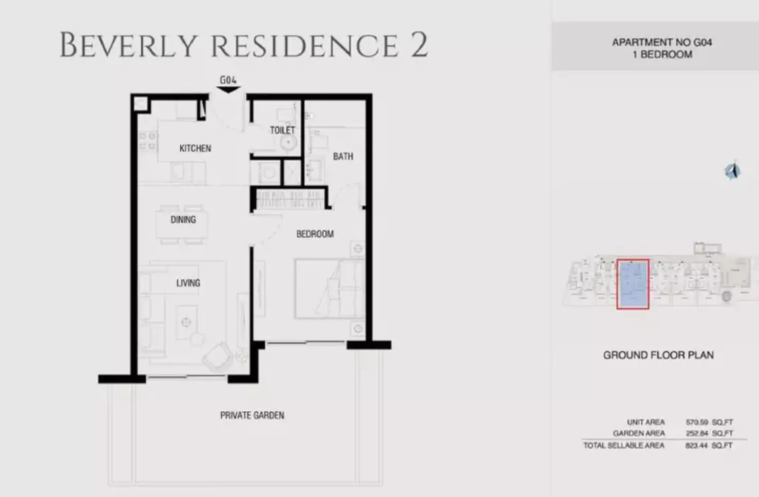 Beverly Residence Phase 2 By HMB Type 13, 1 bed