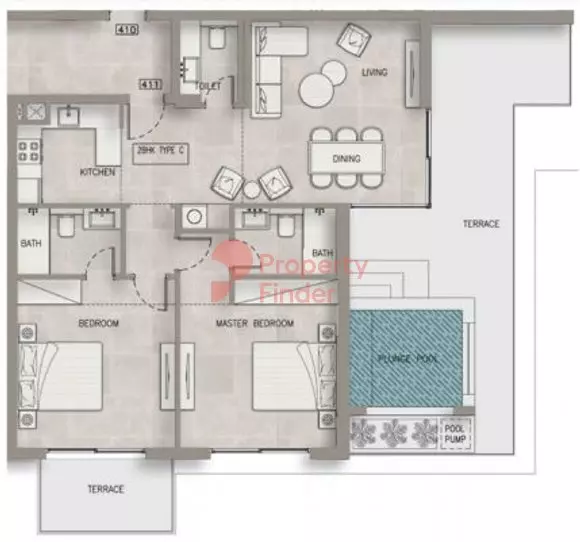 Oxford Terraces By Iman Developers Type C, 2 beds