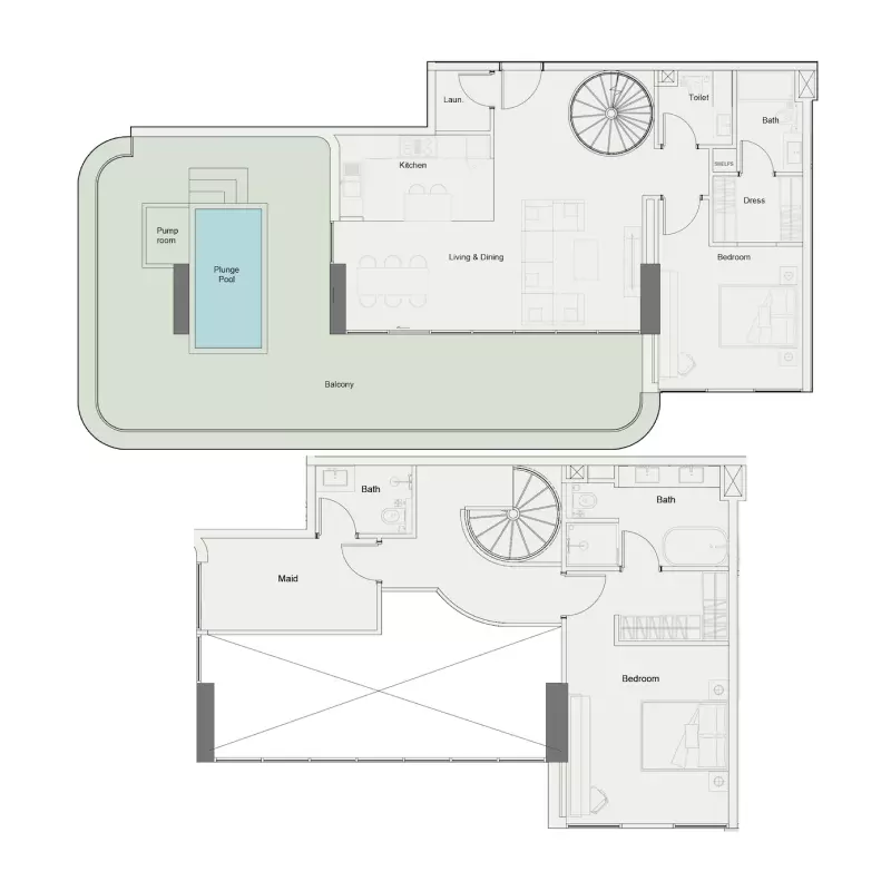 One Park Square Type B, 2 beds
