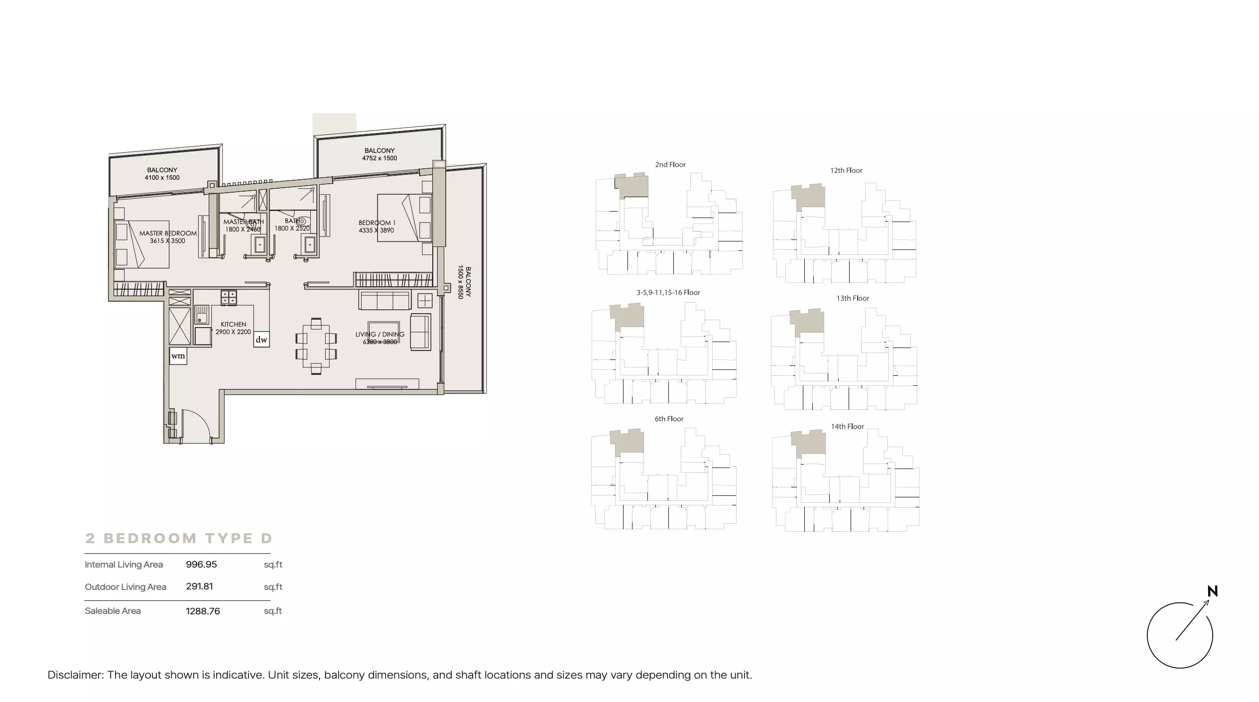 Nirvana Residence Type D, 2 beds