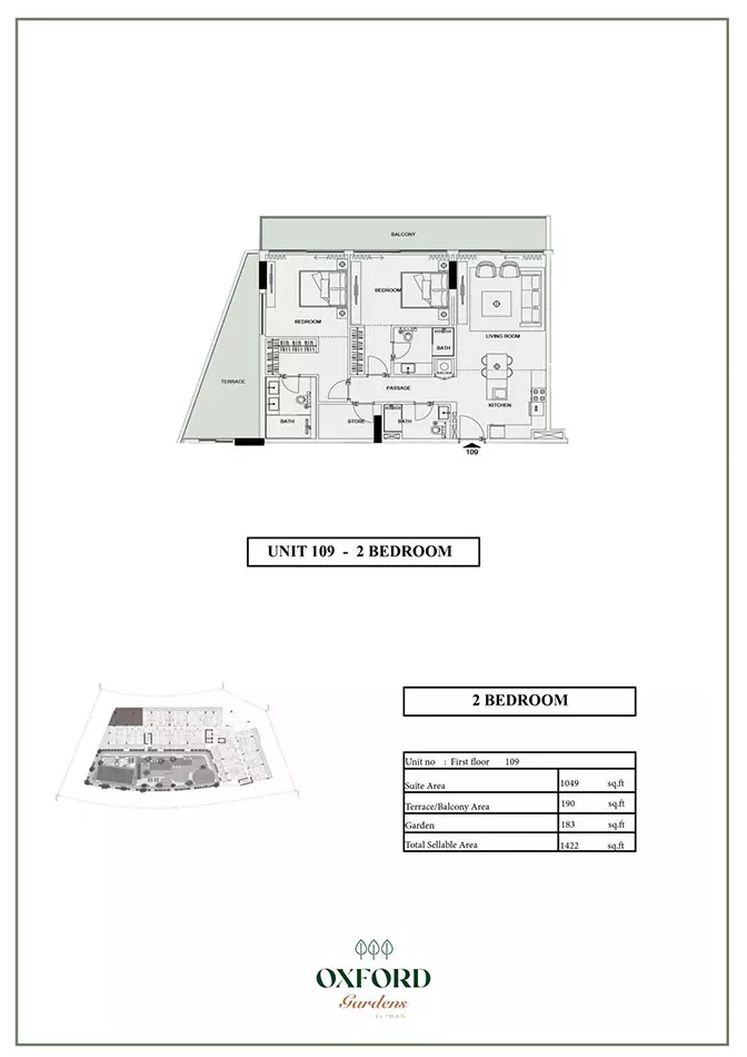 Oxford Gardens Unit 109, 2 beds
