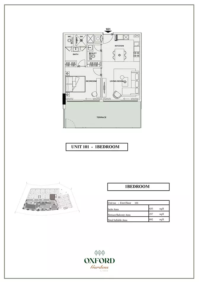Oxford Gardens Unit 101, 1 bed