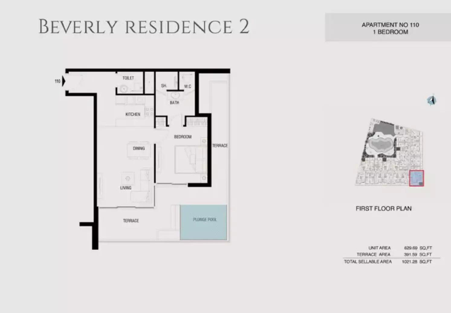 Beverly Residence Phase 2 By HMB Type 27, 1 bed