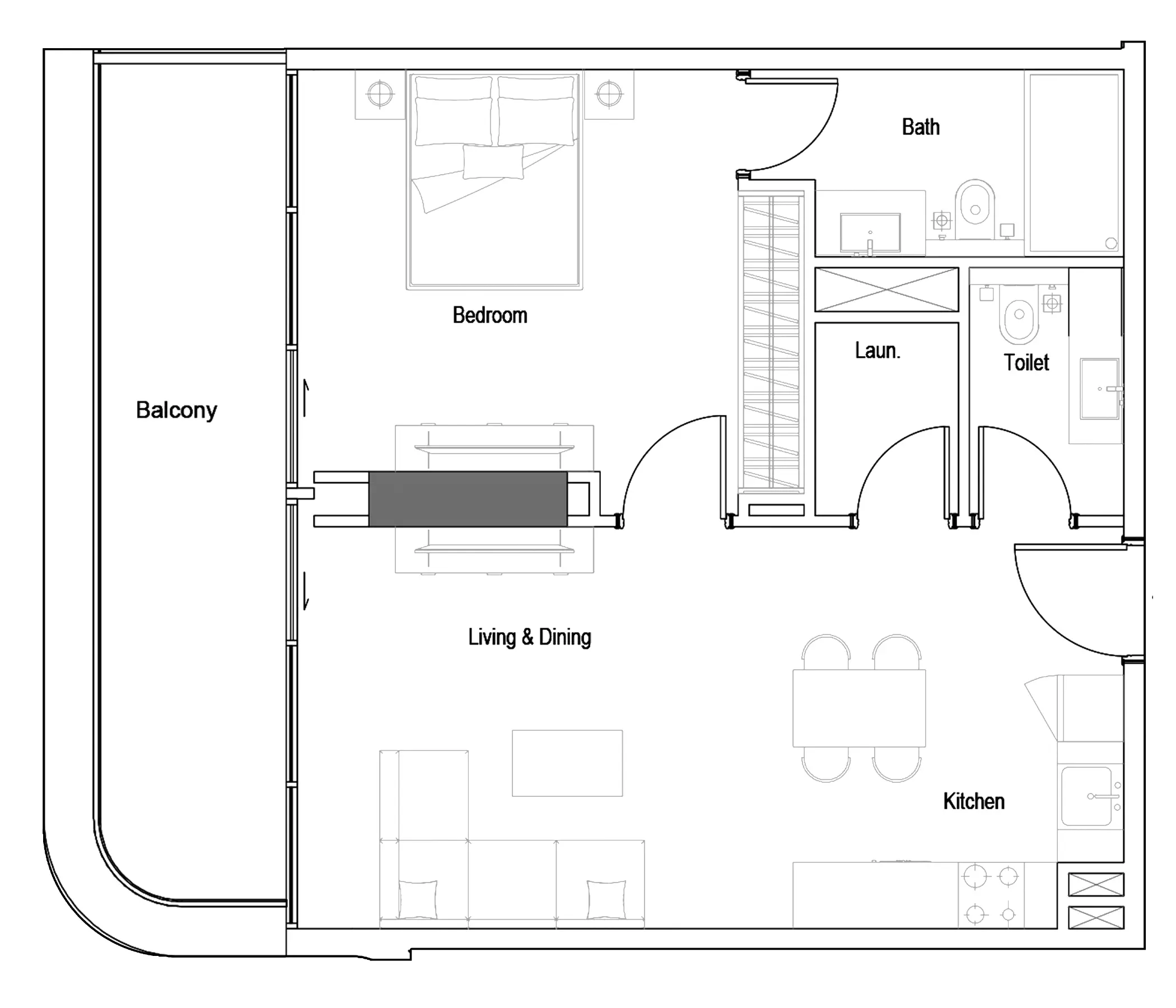 One Park Square Type C, 1 bed
