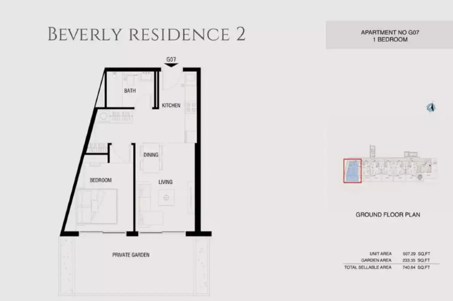 Beverly Residence Phase 2 By HMB Type 1, 1 bed