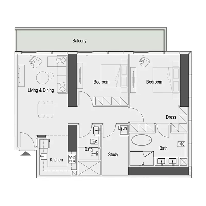Sierra by Iman Type A, 3 beds