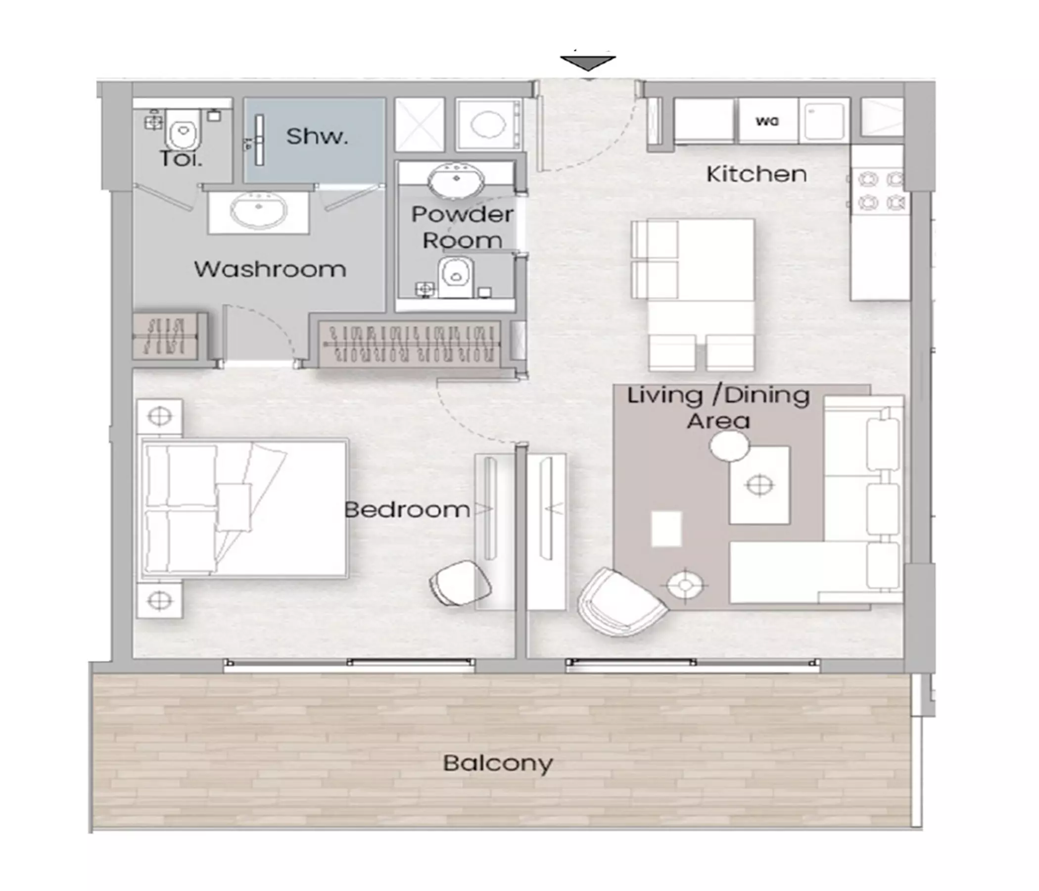 One Beverly Type G, 1 bed