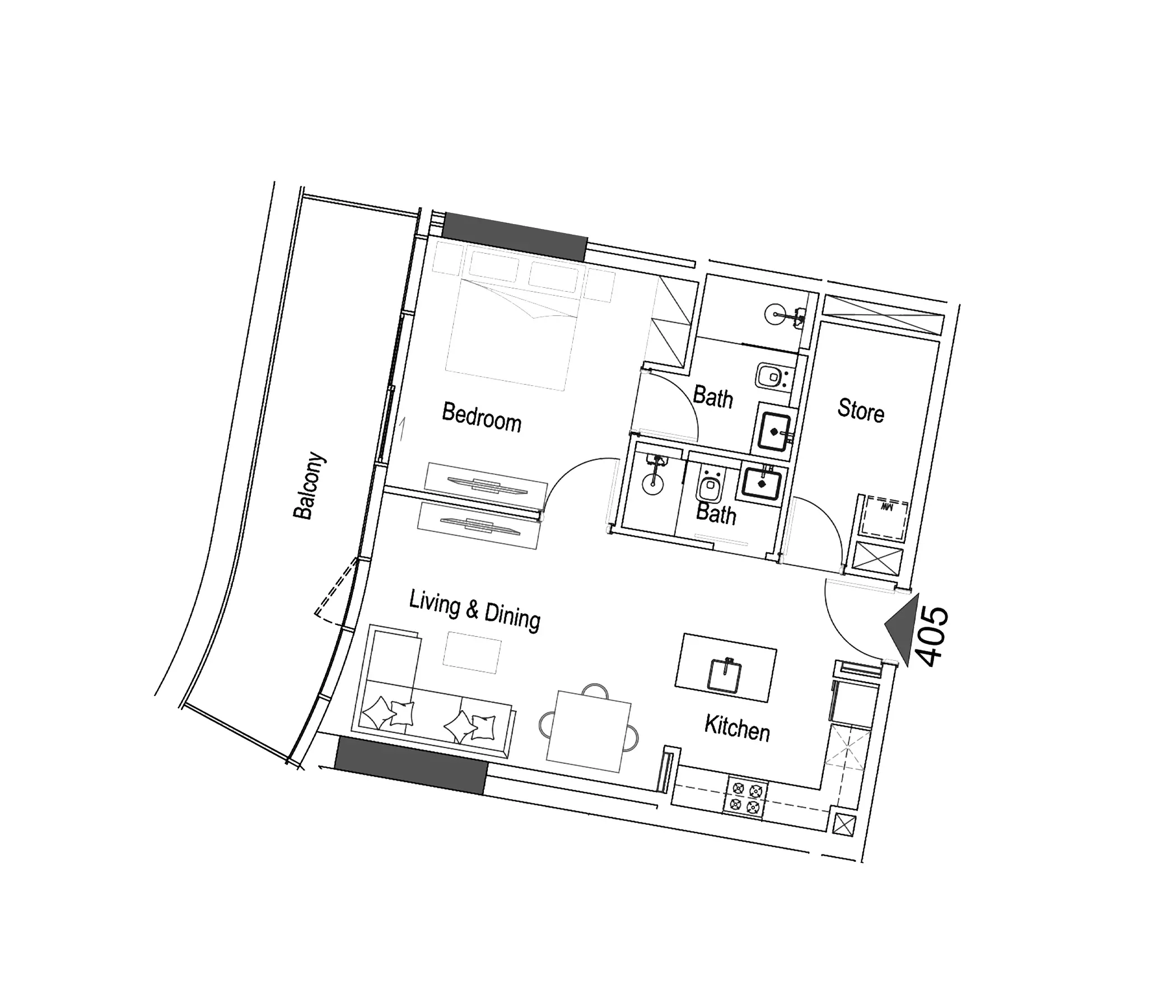 15 Cascade Type H, 1 bed