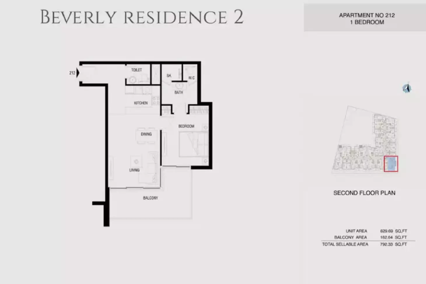 Beverly Residence Phase 2 By HMB Type 11, 1 bed