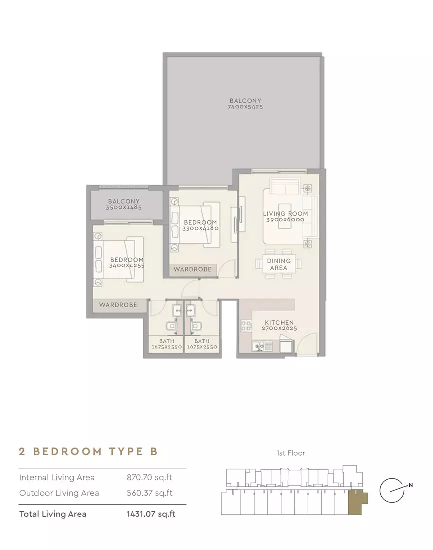 The Haven Type B, 2 beds