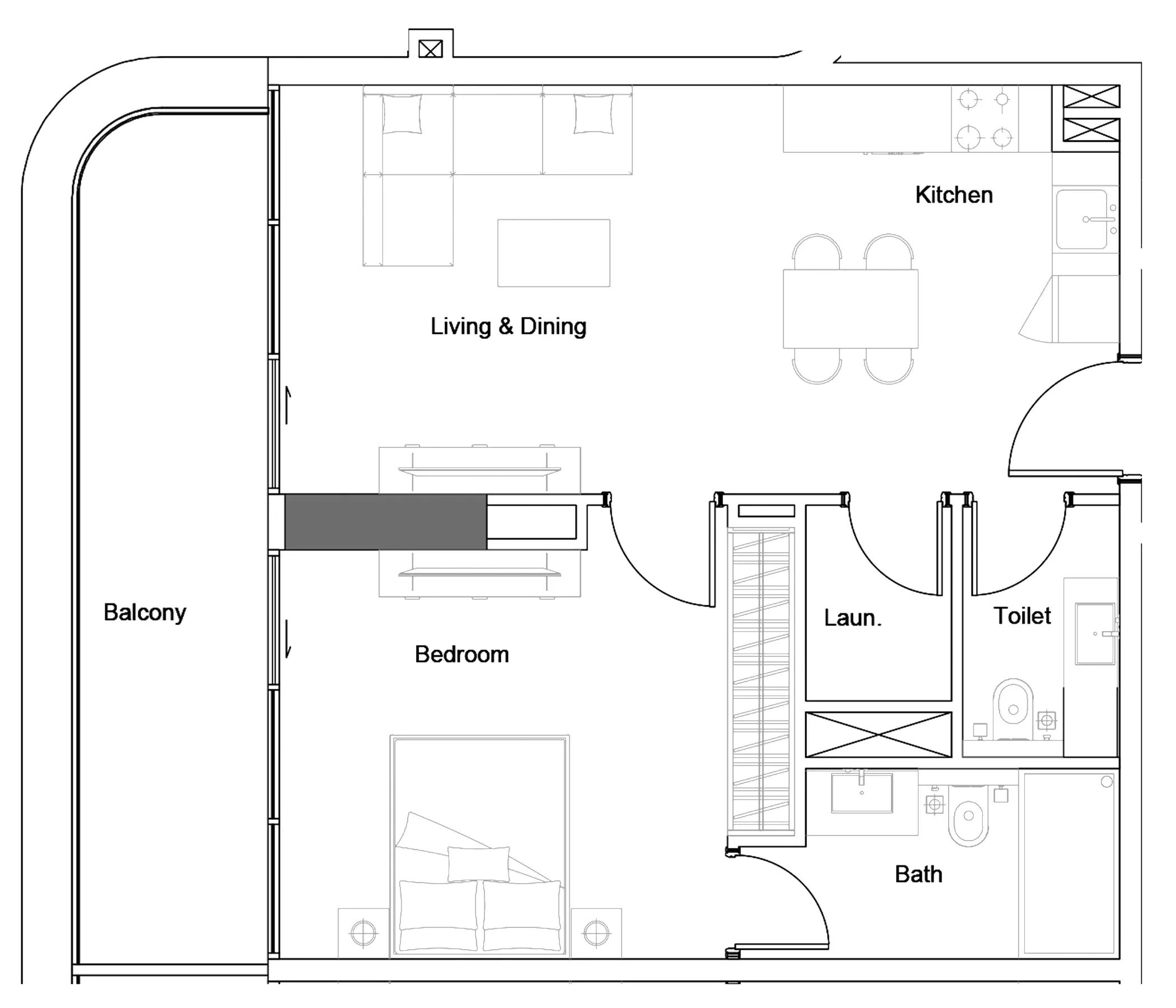 One Park Square Type B, 1 bed