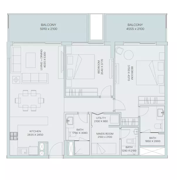 The Haven Phase 3 By Meraki Developers Type A, 2 beds