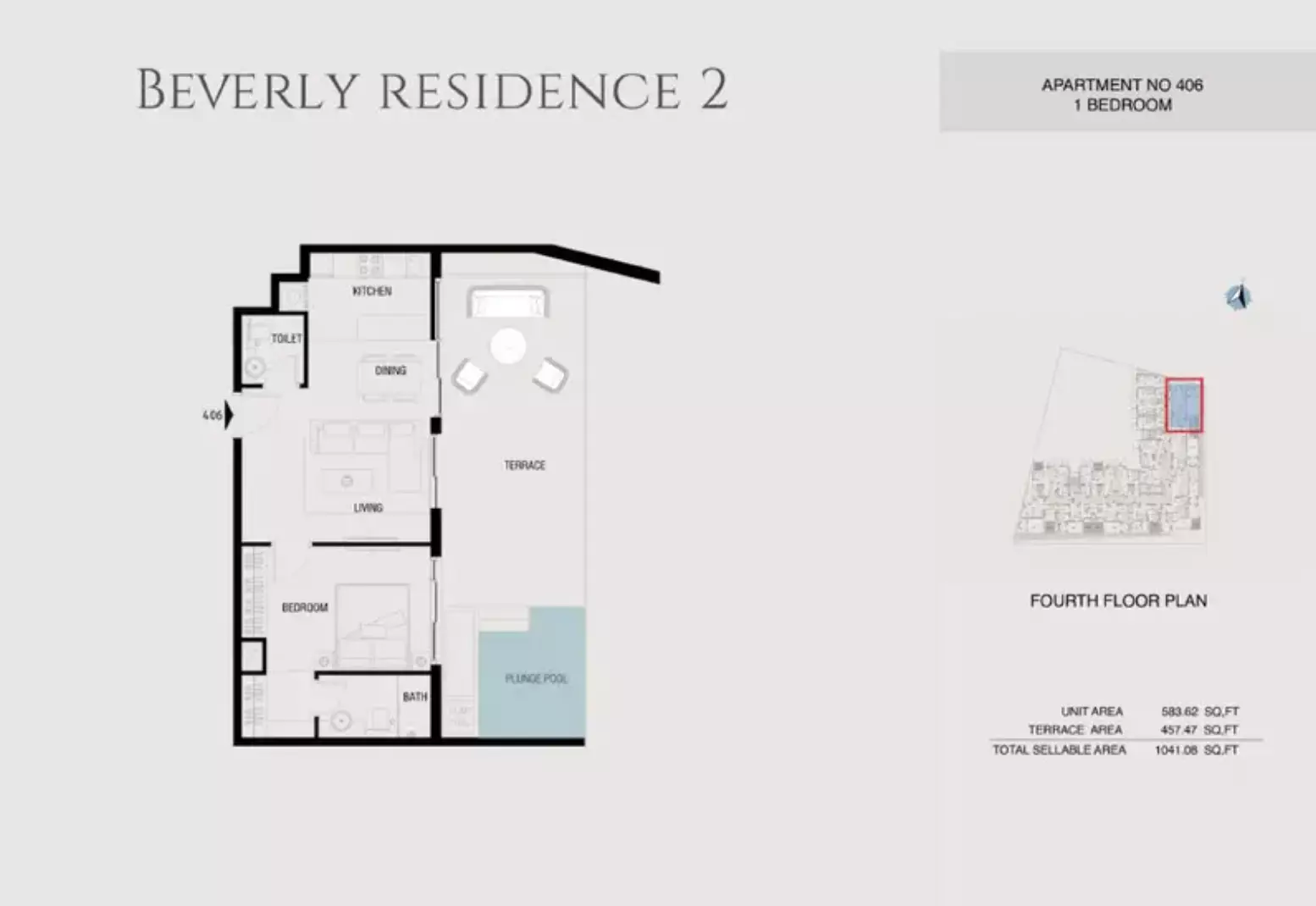 Beverly Residence Phase 2 By HMB Type 23, 1 bed