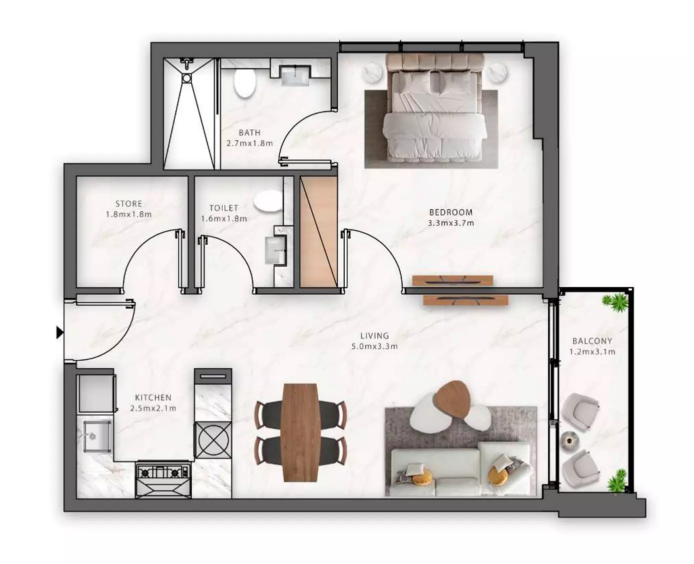 Maison Elysee Phase 3 By Pantheon Type 5, 1 bed