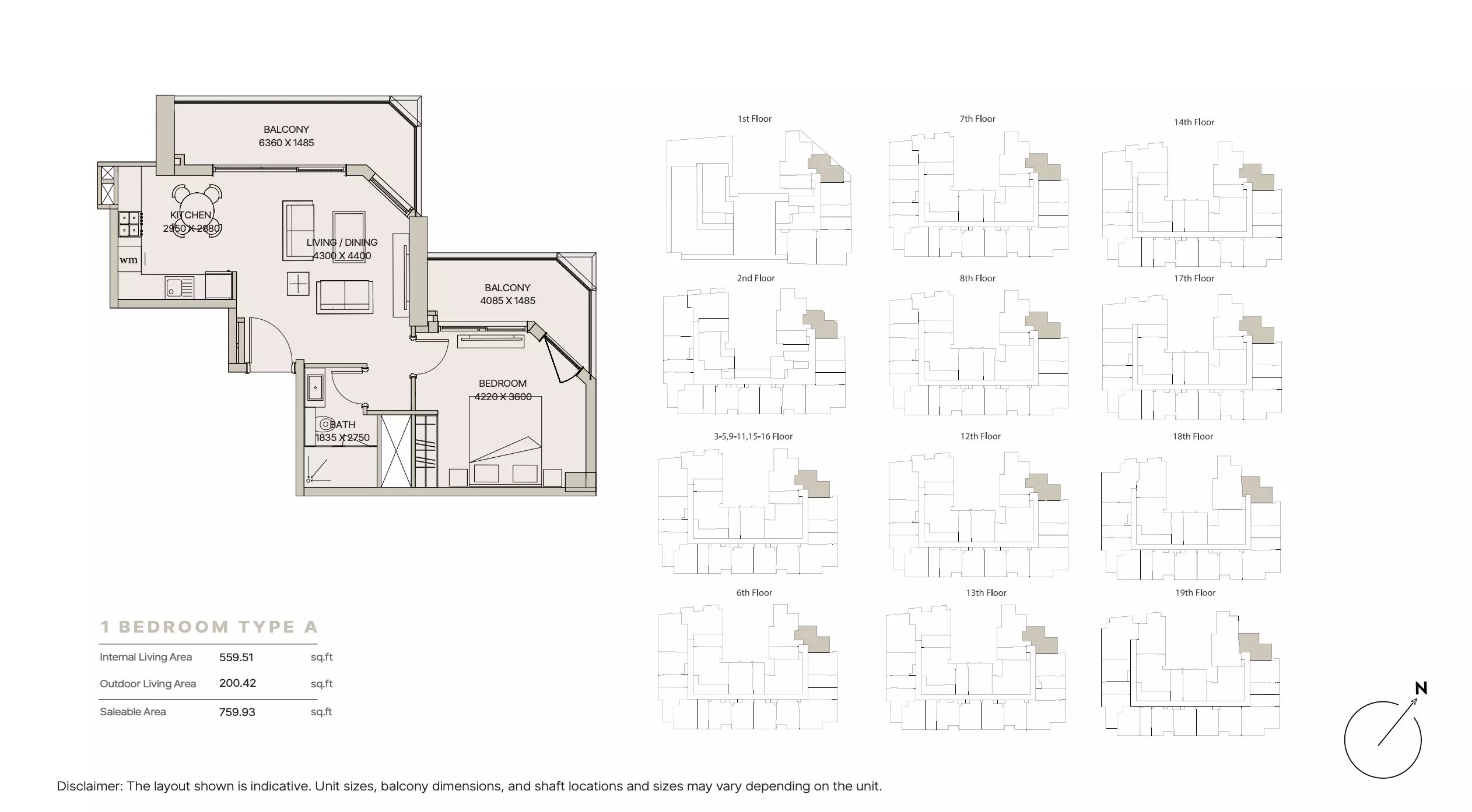 Nirvana Residence Type A, 1 bed