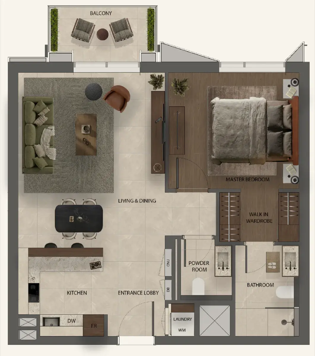 Sei Saadiyat Type 2, 1 bed