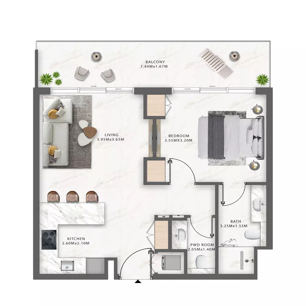 One Central Type B, 1 bed