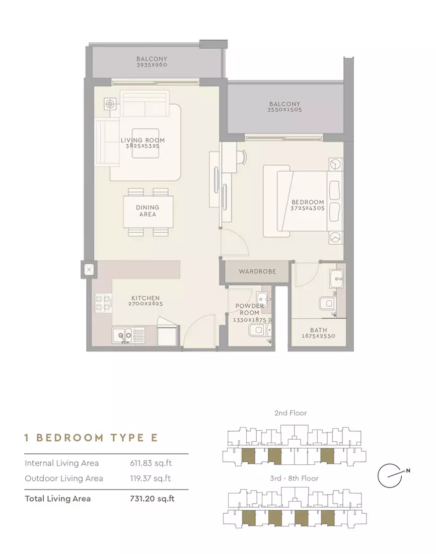 The Haven Type E, 1 bed