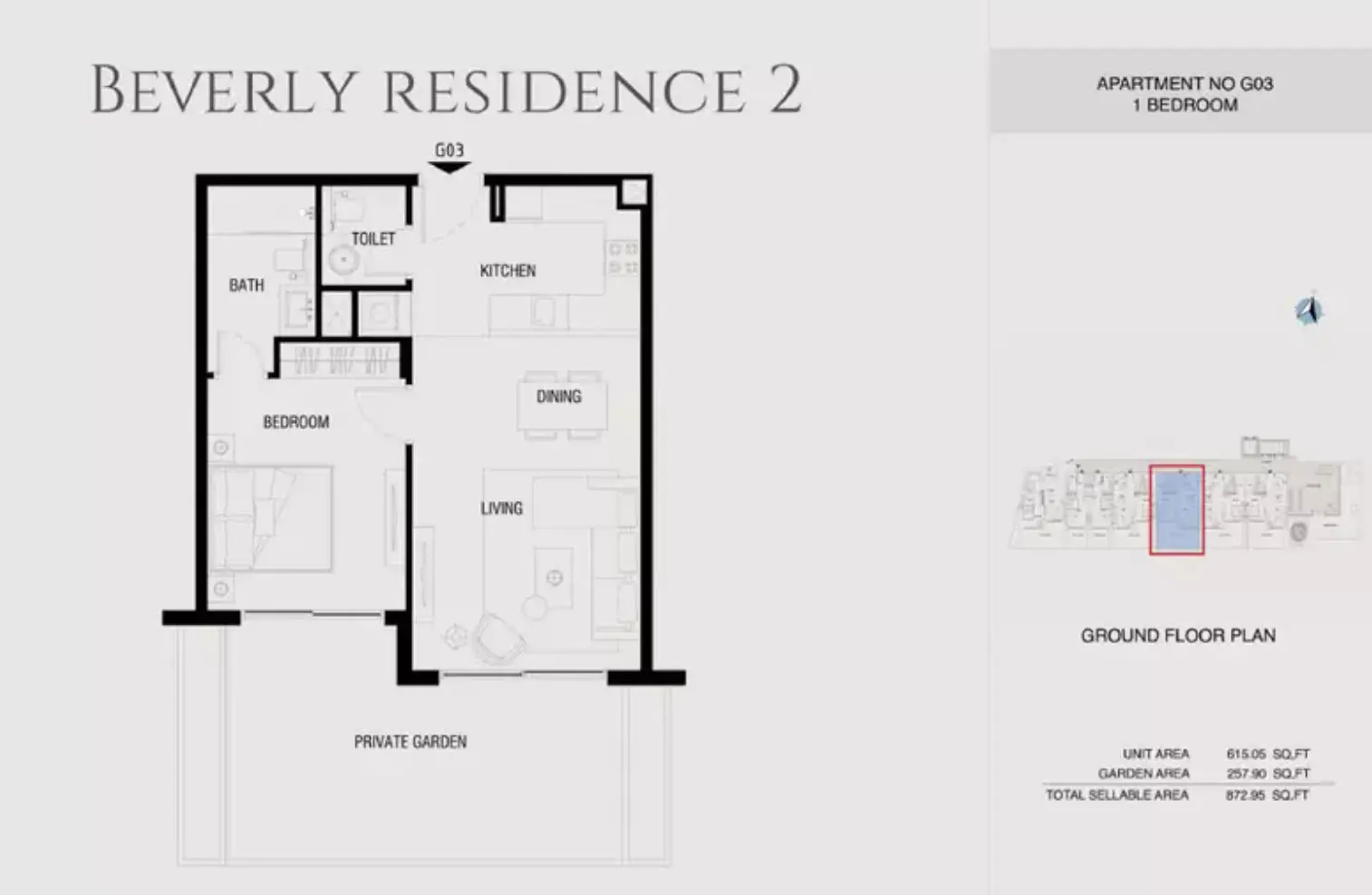 Beverly Residence Phase 2 By HMB Type 4, 1 bed