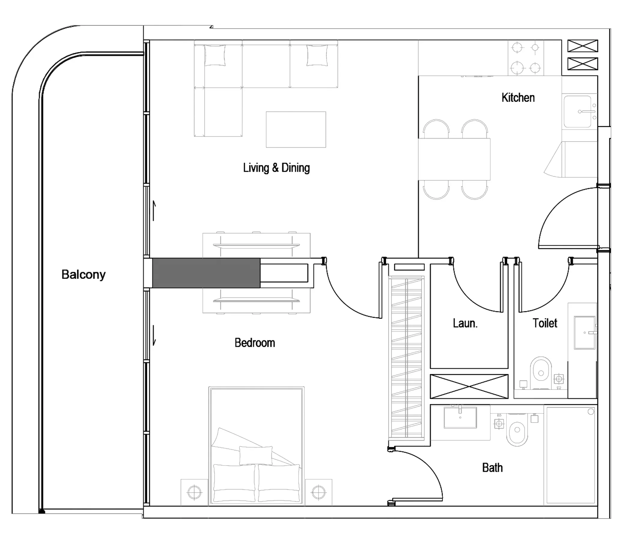 One Park Square Type E, 1 bed