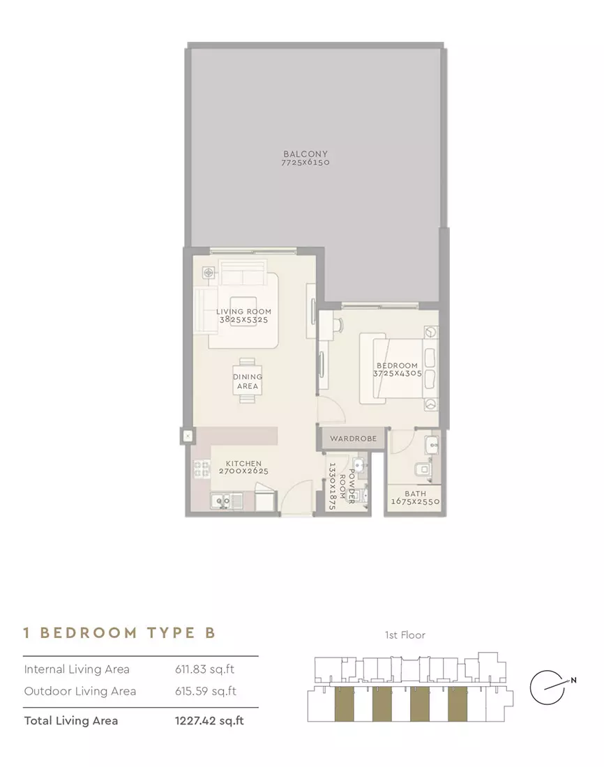 The Haven Type B, 1 bed