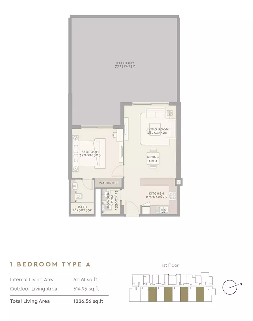 The Haven Type A, 1 bed