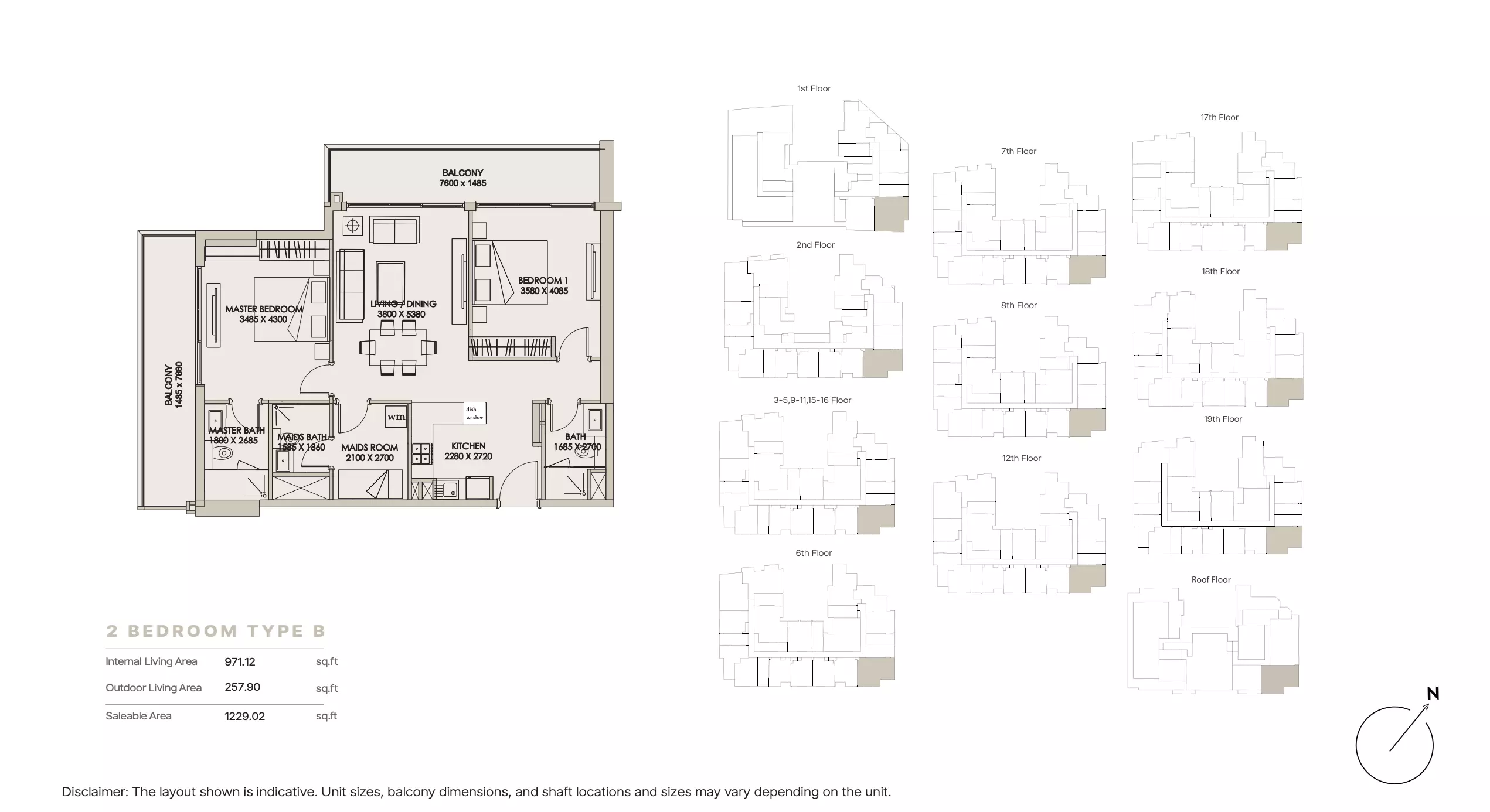 Nirvana Residence Type B, 2 beds