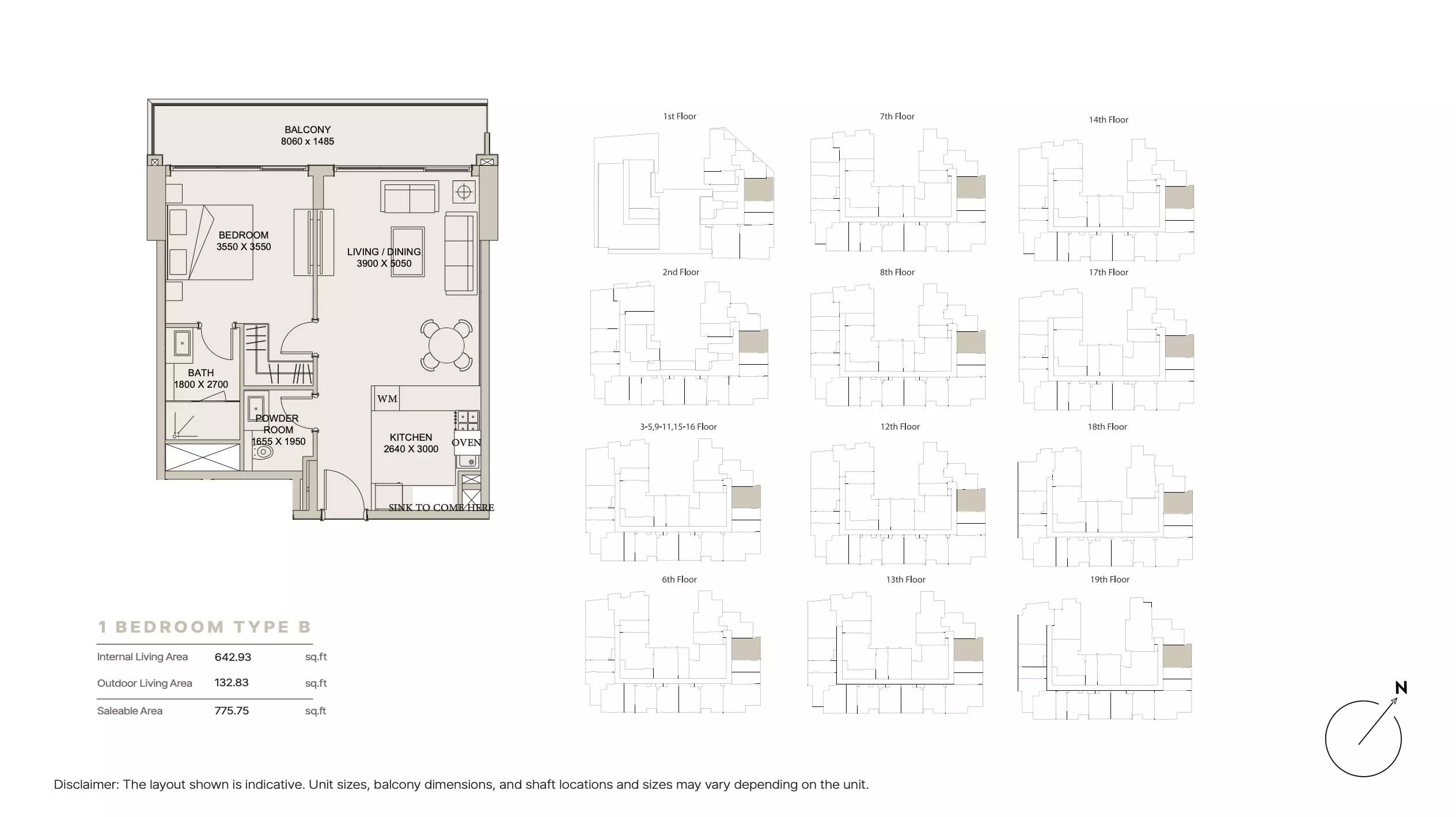 Nirvana Residence Type B, 1 bed