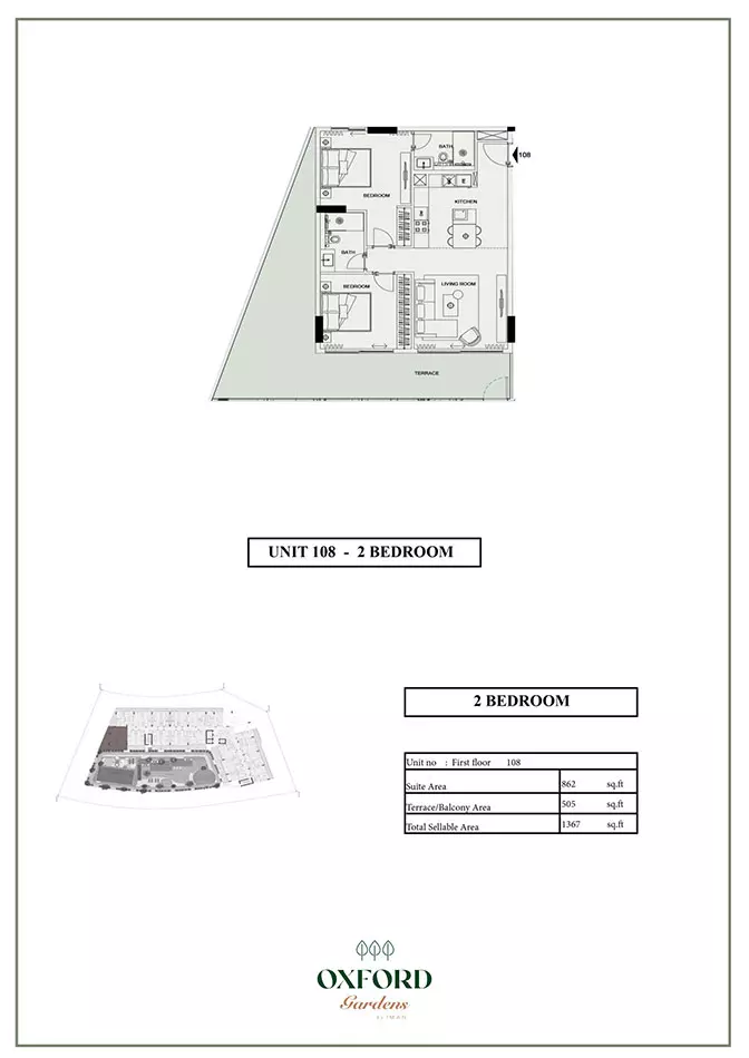 Oxford Gardens Unit 108, 2 beds