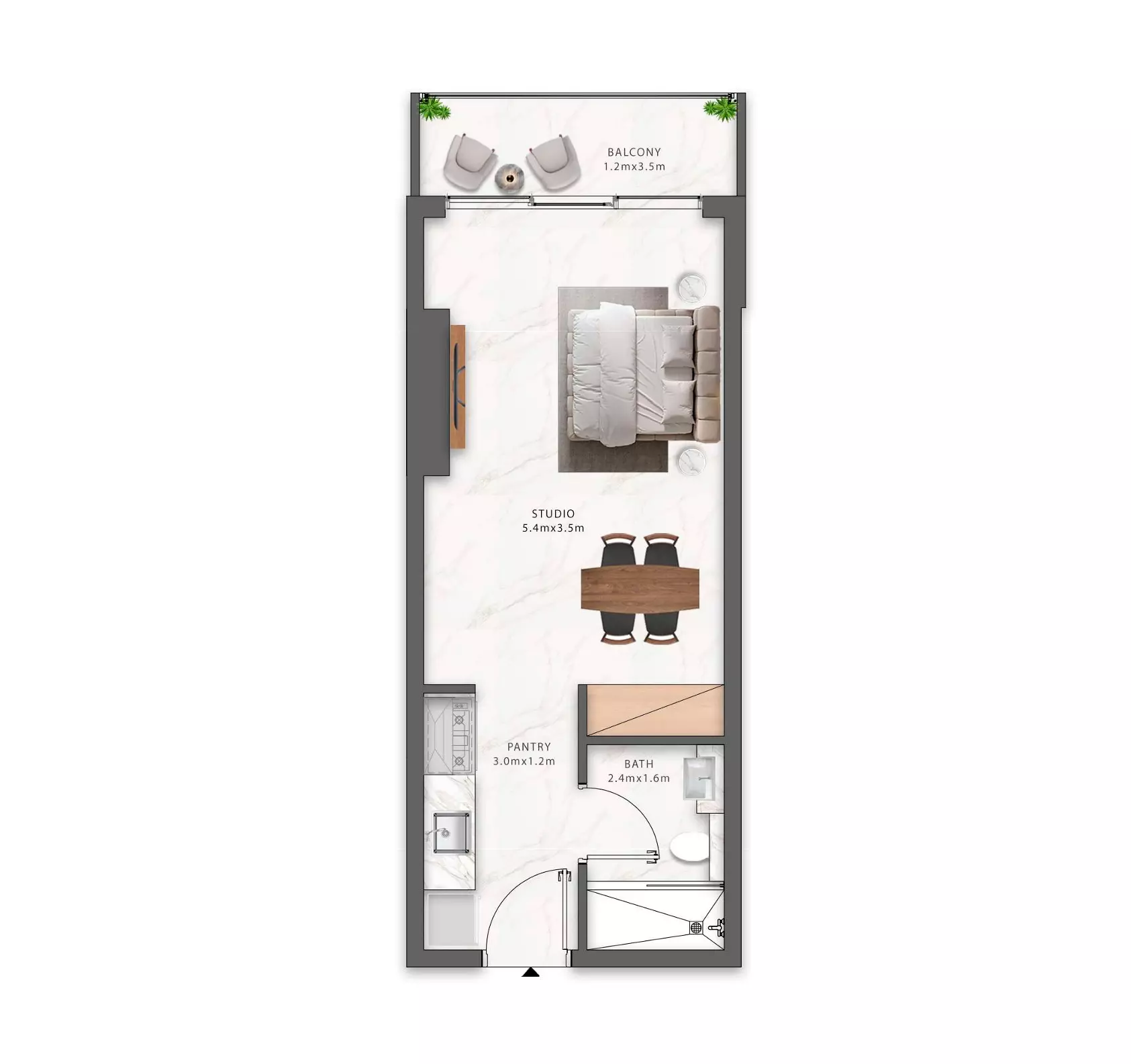 Maison Elysee Phase 3 By Pantheon Type 3, studio