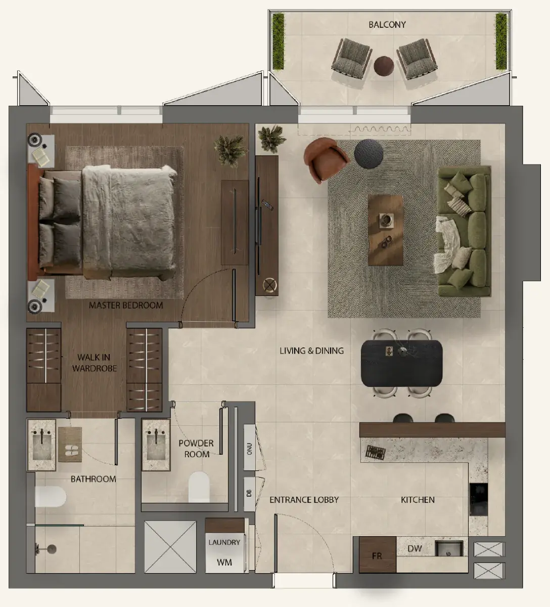 Sei Saadiyat Type 1, 1 bed