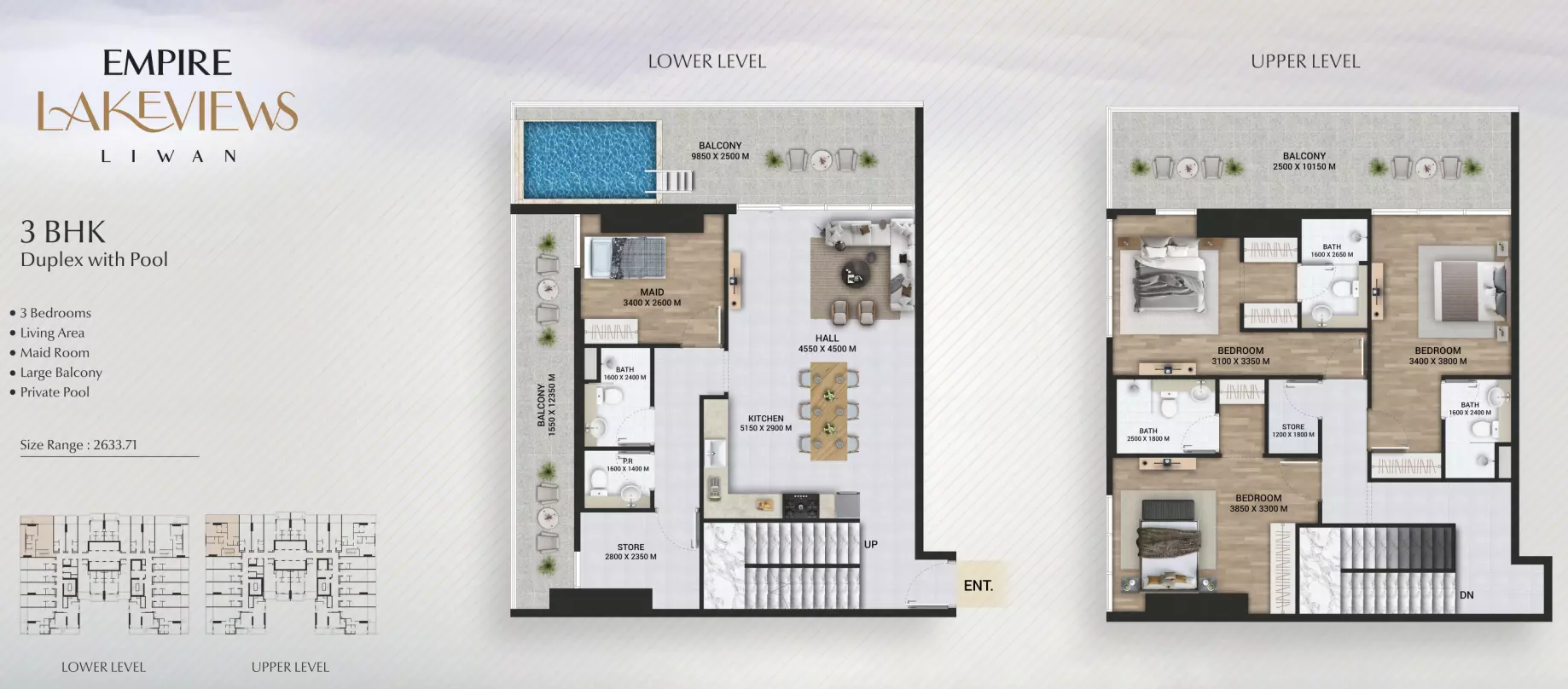 Empire Lake view Type A, 3 beds