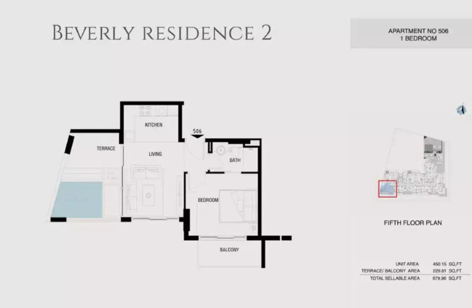 Beverly Residence Phase 2 By HMB Type 26, 1 bed