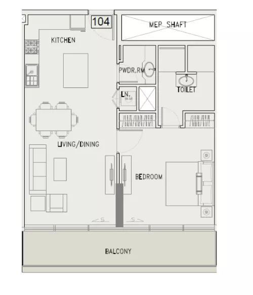 The Grove By Iman Type A, 1 bed