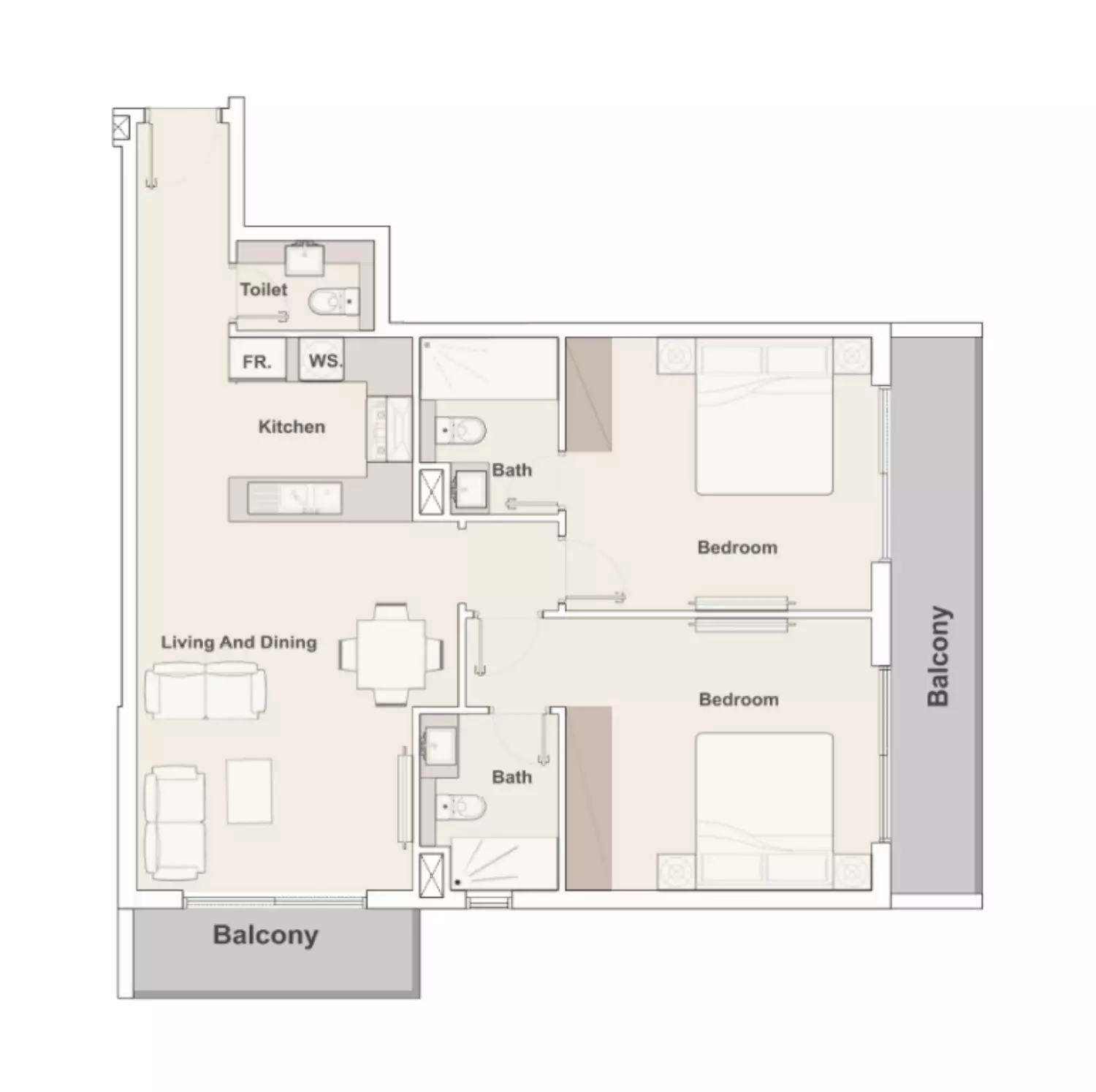 Pantheon Elysee Phase 3 Type C, 2 beds
