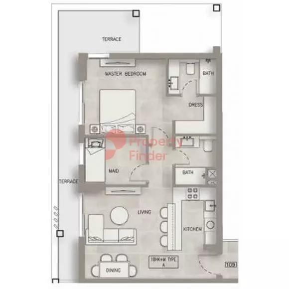 Oxford Terraces By Iman Developers Type A1, 1 bed