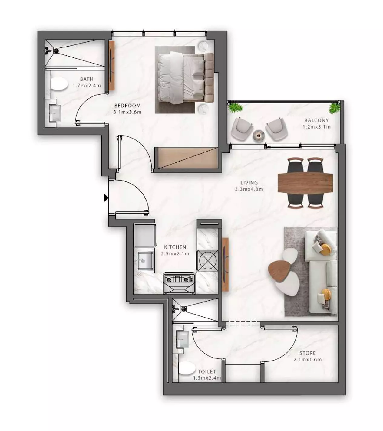 Maison Elysee Phase 3 By Pantheon Type 3, 1 bed