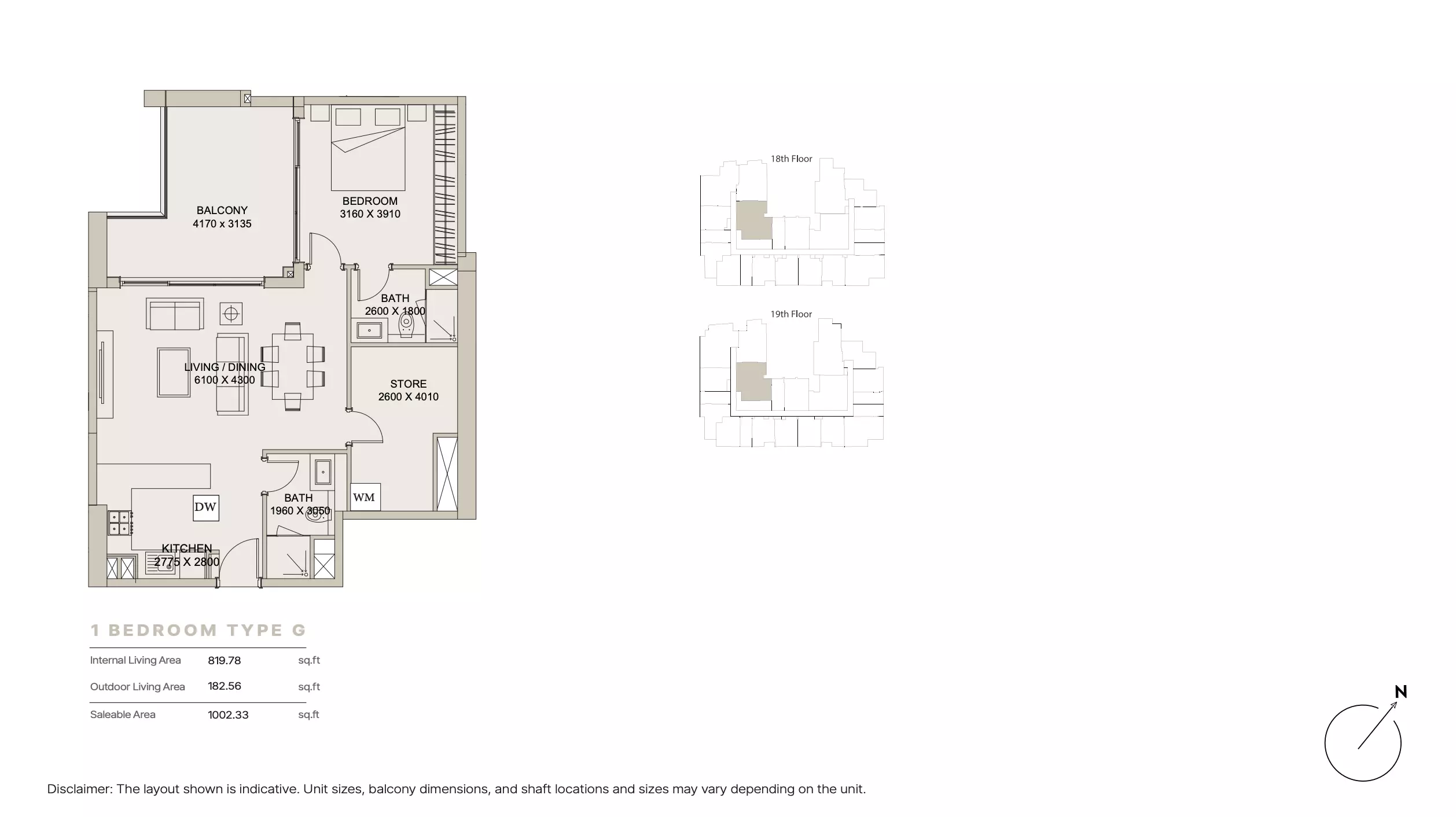 Nirvana Residence Type G, 1 bed