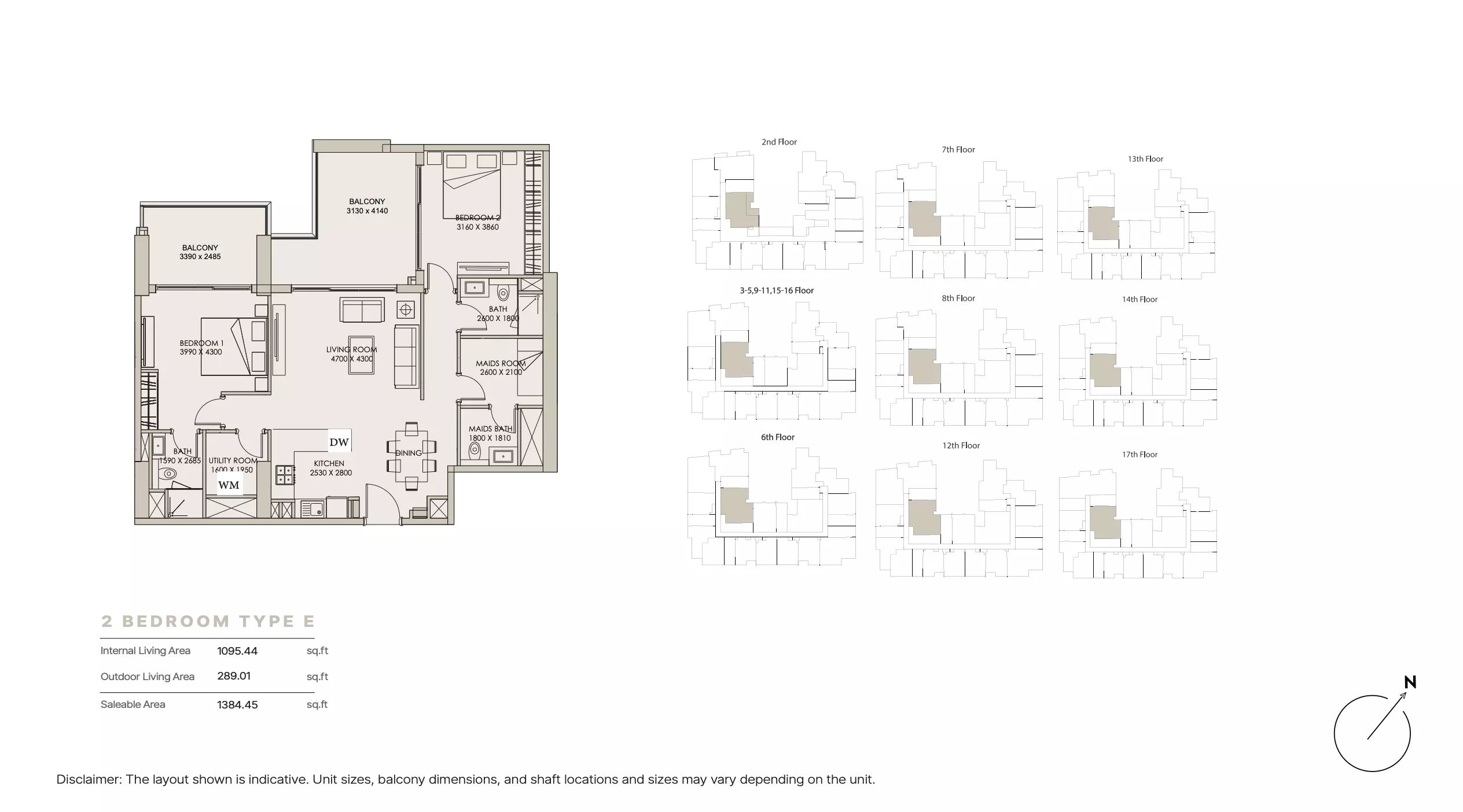 Nirvana Residence Type E, 2 beds