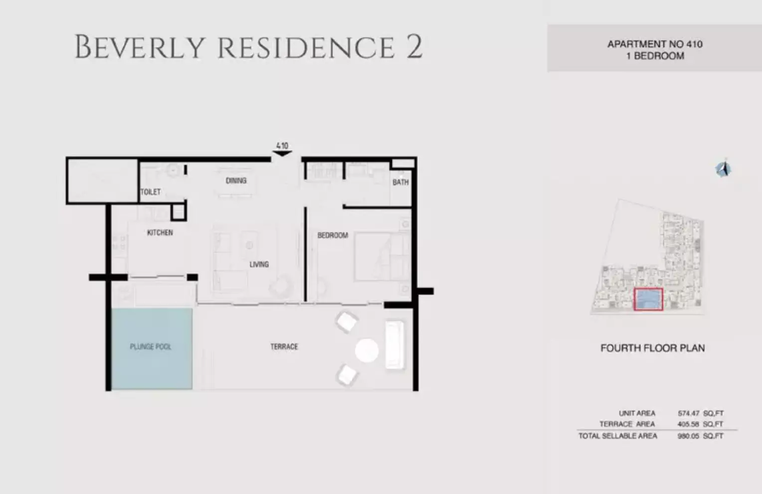 Beverly Residence Phase 2 By HMB Type 20, 1 bed