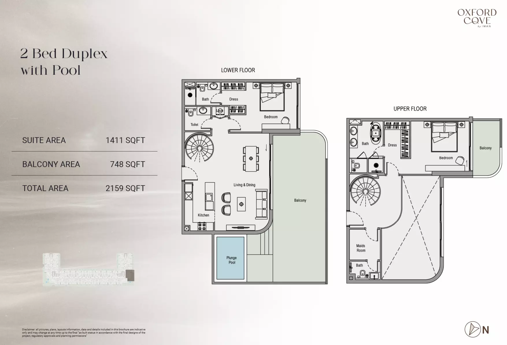 Oxford Cove Type 1, 2 beds