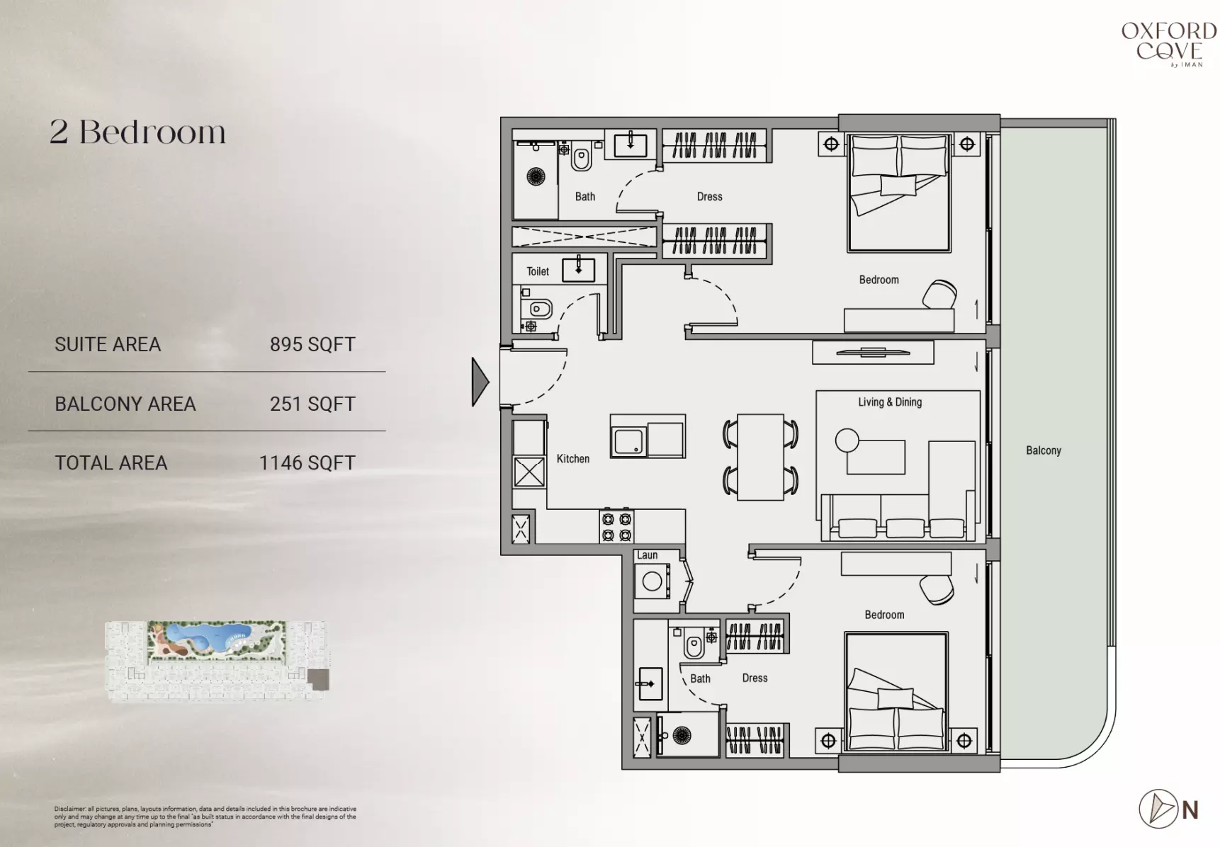 Oxford Cove Type 1, 2 beds