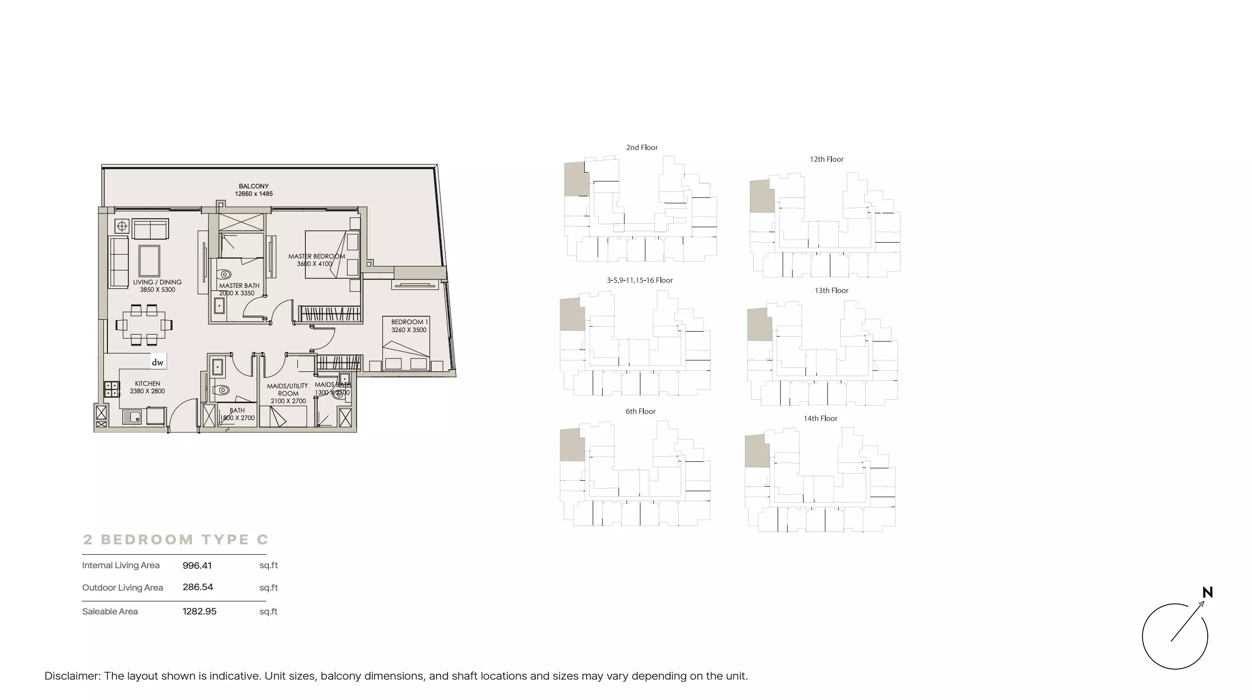 Nirvana Residence Type C, 2 beds